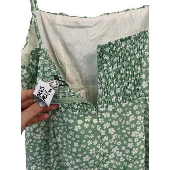 NWT Princess Polly Floral Tally Mini Dress Green Size 12 Adjustable Straps Lined - Picture 5 of 8